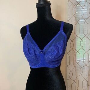 Wacoal Blue Lacey Underwire Bra, Size 34DDD